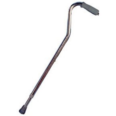 Offset Handle Aluminum Canes, Adjustable Height, Silver