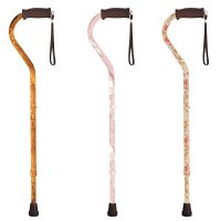 Show product details for Offset Handle Aluminum Cane, Adjustable Height