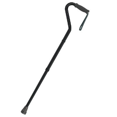 Drive Heavy Duty Offset Handle Adjustable Steel Cane, Adj. 37" to 46", 500lbs Cap.