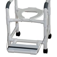 Show product details for MJM Folding Footrest Upgrade for PVC Shower/Commode Chair (must order with chair)