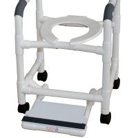 Show product details for MJM Sliding Footrest Upgrade for PVC Shower/Commode Chair (must order with chair)