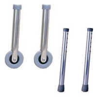 Show product details for Tall 3" Gray Rubber Wheel Extensions and Tall Extension Legs