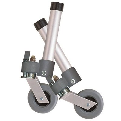 Drive Medical 3" Swivel Wheel with Lock Walker Extensions and Two Rear Glides