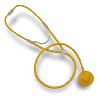 Show product details for Disposable Single Head Nurse Stethoscope - 30" Yellow - Latex Free