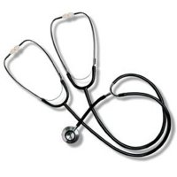 Show product details for Teaching/Training Dual Head Stethoscope - Black Tubing - Latex Free