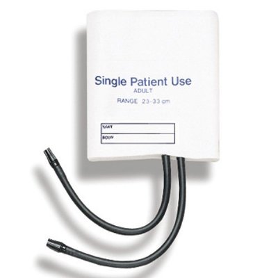 Disposable Single-Patient Use Blood Pressure Cuff, Two-Tube, Adult, 5 per Box