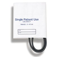 Show product details for Disposable Single-Patient Use Blood Pressure Cuff, Two-Tube, Large Adult, 5 per Box