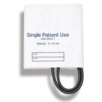 Show product details for Disposable Single-Patient Use Blood Pressure Cuff, Two-Tube, Large Adult, 5 per Box