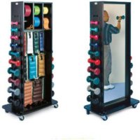 Show product details for Weights/Dumbbell Rack with 16 Weights, 5 REP Bands and 20 Dumbbells