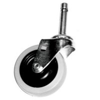 Show product details for 3" Zinc Plated,Grip Ring Swivel Caster w/o Brake, 7/16" Stem Diam, 1 29/32" Stem Length, Grey Rubber Wheels