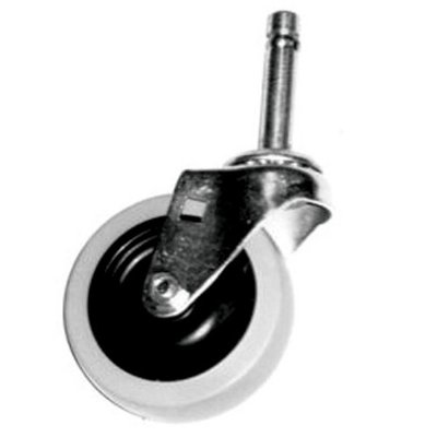 5" Faultless Bed & Crib Swivel Caster, 7/16" Setm Diam., 1 29/32" Stem Length, Grey Rubber Wheel, 150lbs Cap.