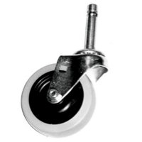 Show product details for 5" Faultless Bed & Crib Swivel Caster, 7/16" Setm Diam., 1 29/32" Stem Length, Grey Rubber Wheel, 150lbs Cap.