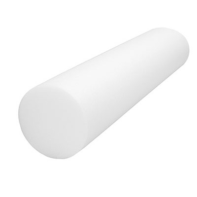 CanDo Foam Roller - White PE foam -  Round, Choose Size