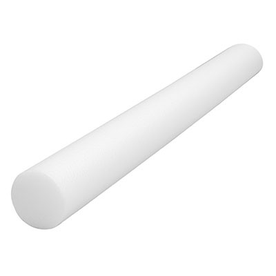 CanDo Foam Roller - Slim - White PE foam - Round, Choose Size
