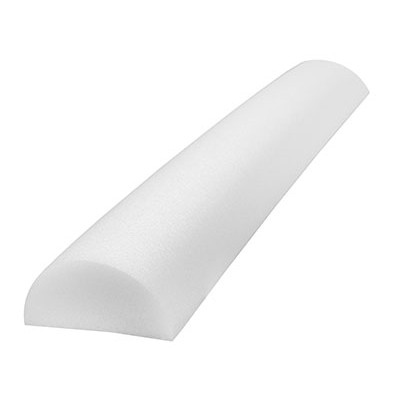 CanDo Foam Roller - White PE foam - Half-Round, Choose Size