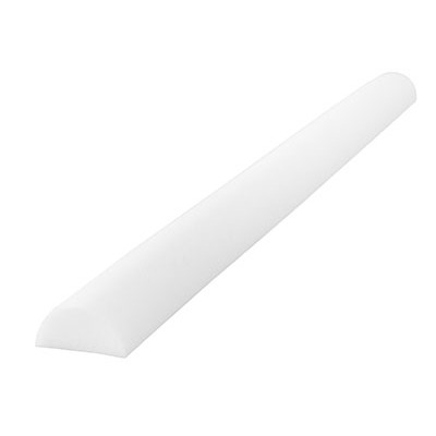 CanDo Foam Roller - Slim - White PE foam - Half-Round, Choose Size