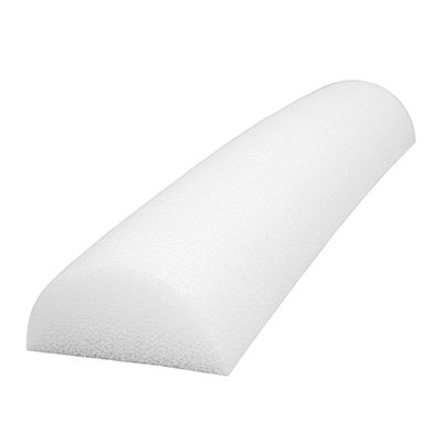 CanDo Foam Roller - Jumbo - White PE foam - Half-Round, Choose Size