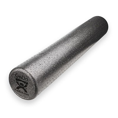 CanDo Foam Roller - Black Composite - Extra Firm - Round, Choose Size