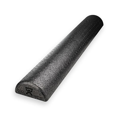 CanDo Foam Roller - Black Composite - Extra Firm  - Half-Round, Choose Size