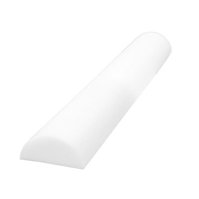 CanDo Foam Roller - Full-Skin - White PE foam - Half-Round, Choose Size