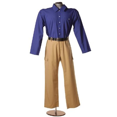 Mens CareWear Clothing, Tan / Royal Blue