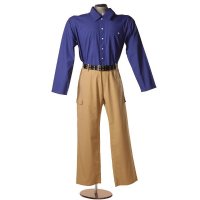Show product details for Mens CareWear Clothing, Tan / Royal Blue