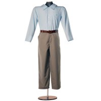 Show product details for Mens CareWear Clothing, Tan / Light Blue
