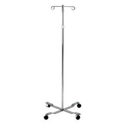 Drive Medical IV Pole - 4-Leg Wheel Base - 2 Hook