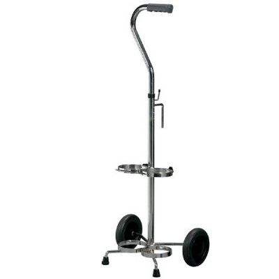 Drive Dual Oxygen Cart with Adjustable Handle
