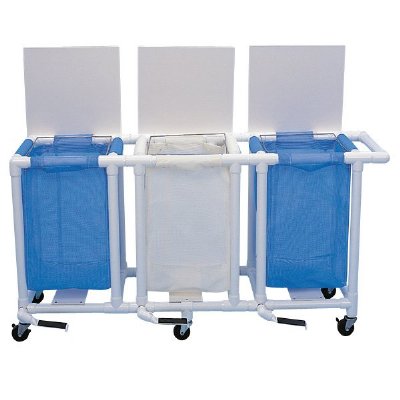 PVC Standard Triple Linen Hamper, with Footpedal