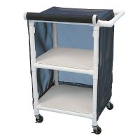 Show product details for PVC Full Quality Linen Cart with 2 Shelves, 24" x 20"