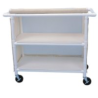 Show product details for Full Quality Linen Cart with 2 Shelves, 42" x 20"