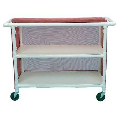Full Quality Jumbo Linen Cart with 2 Shelves, 48" x 20"