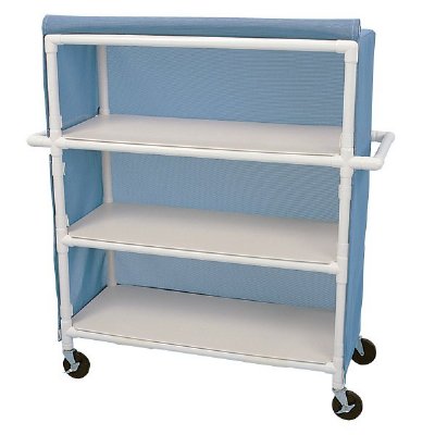 Full Quality Jumbo Linen Cart with 3 Shelves, 48" x 20"