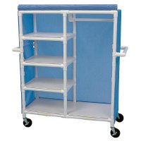 Show product details for Linen Cart with Shelves and Garment Bar