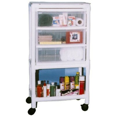 PVC Cart, 3 Drawer, Bottom Shelf