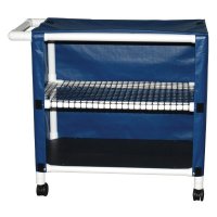 Show product details for 2 Shelf Mini Linen Cart w/Open Grid Shelf System, Shelves 20" x 25", Solid or Mesh Cover