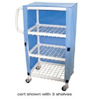Show product details for 4 Shelf Mini Linen Cart w/Open Grid Shelf System, Shelves 20" x 25", Solid or Mesh Cover