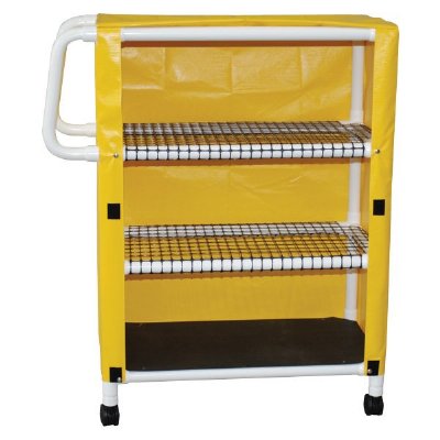 3 Shelf Mini Linen Cart w/Open Grid Shelf System, Shelves 20" x 32", Solid or Mesh Cover