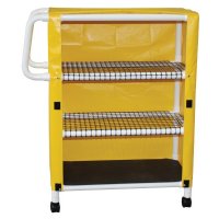 Show product details for 3 Shelf Mini Linen Cart w/Open Grid Shelf System, Shelves 20" x 32", Solid or Mesh Cover