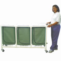 Standard Hamper - 3 Bins - 55 Gallon Mesh Bag with Plastic Liner