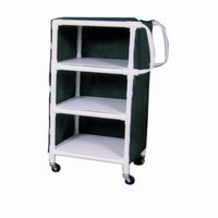 3-shelf linen cart w/mesh or solid vinyl cover 24" x 25" shelf size