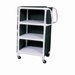 Show product details for 3-shelf linen cart w/mesh or solid vinyl cover 24" x 25" shelf size