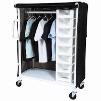 Total Cart Hanging w/16 Bins & 28" Hanging Space, Specify Mesh or Solid Vinyl and Color for Cover