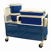 Refreshment Cart with 48Qt. Ice Chest, 5 Gal. Water Cooler, and Ice Scoop