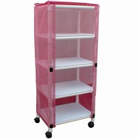 ECHO 4 Shelf Mini Linen Cart, 20" x 25" Shelf Size, Solid or Mesh Cover