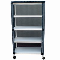 ECHO 4 Shelf Linen Cart, 20" x 32" Shelf Size, Solid or Mesh Cover