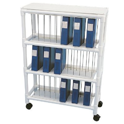 PVC Binder Cart, Holds 30 Binders