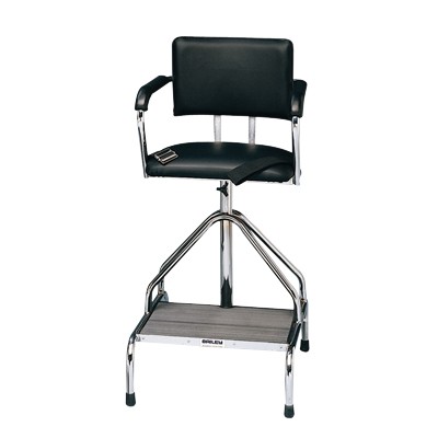 Adjustable high-boy whirlpool chair with belt, rubber tips