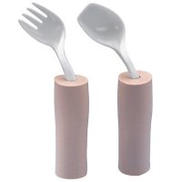Show product details for Pediatric Easy Grip Cutlery w/Built-Up Handle, One Fork & One Spoon/Set